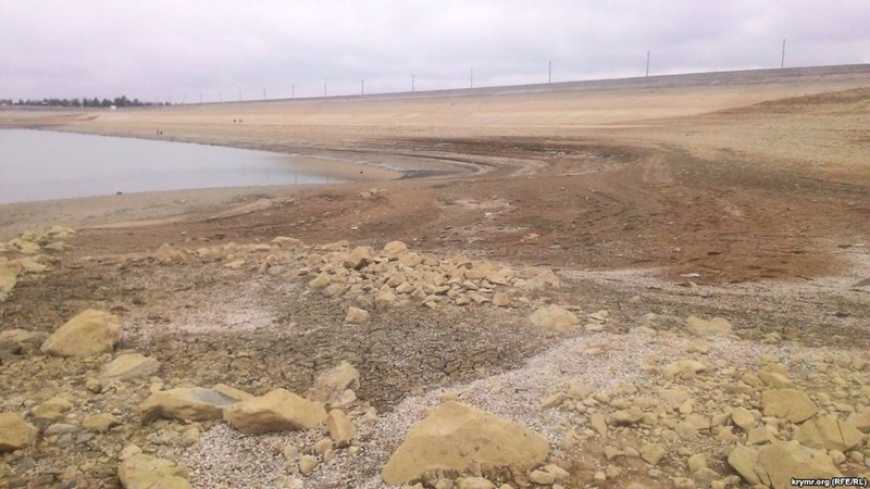 У Криму через посуху обміліло Білогорське водосховище
