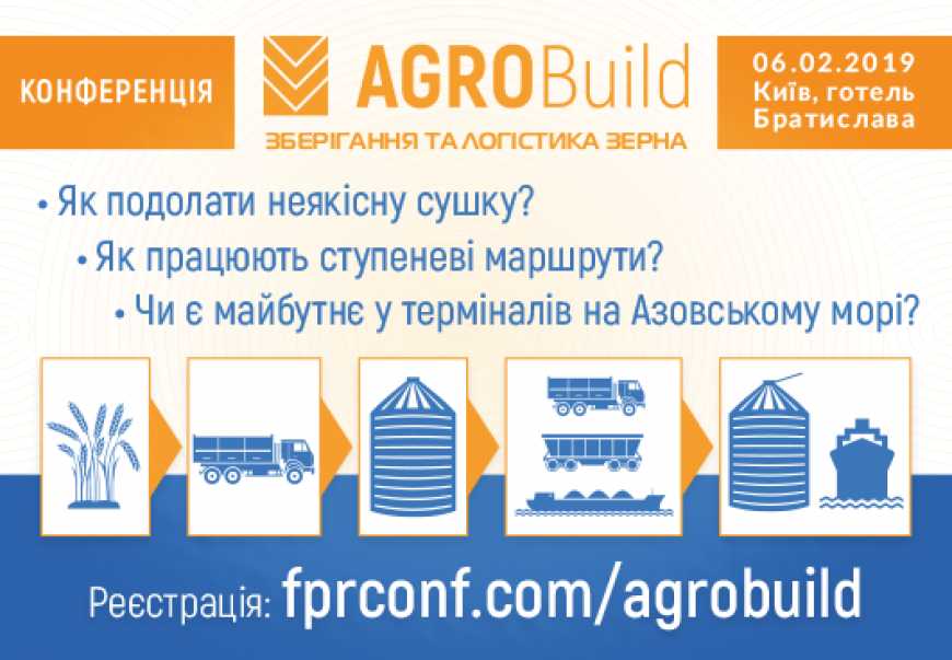 Днями у Києві відбудеться конференція "Агробілд: зберігання та логістика зерна 2019"